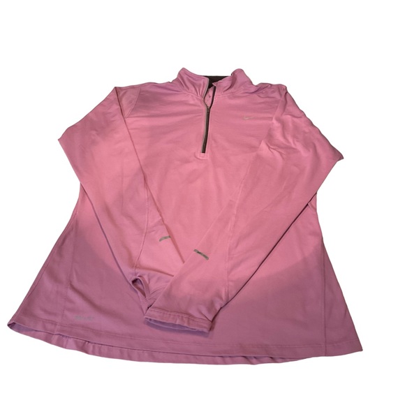 Nike Tops - Nike Women’s Running Dri Fit Pacer 1/2 zip pink pullover, Size Large